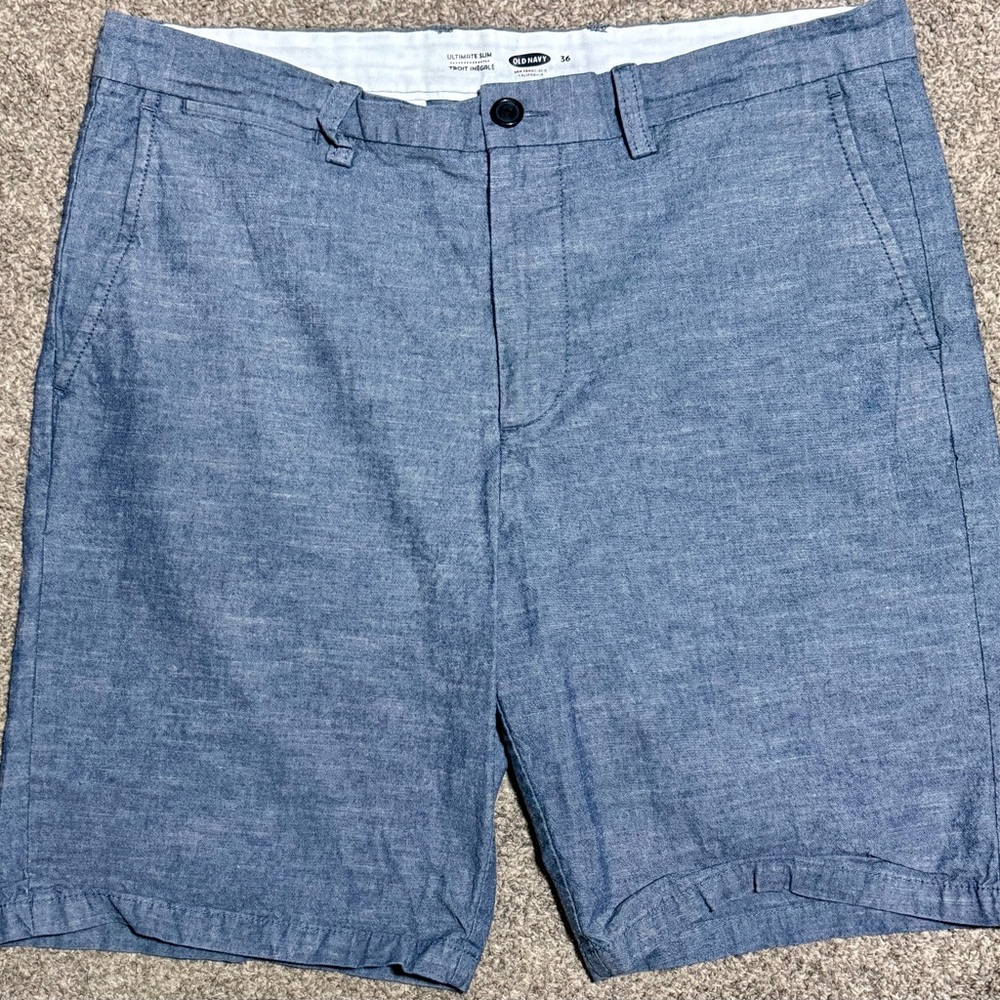 Old Navy Blue Flat Front Shorts with Versatile Design
